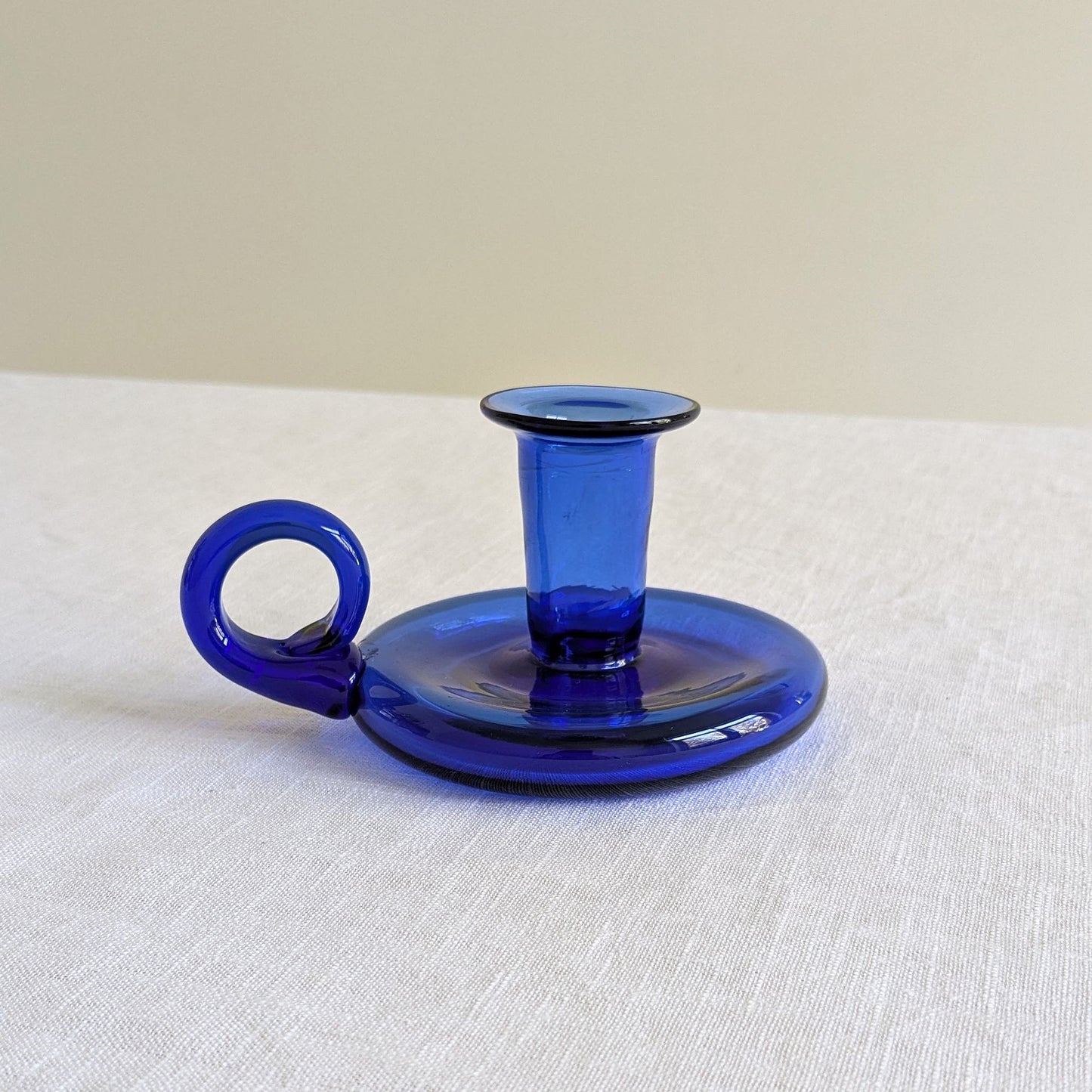 Blue Glass Chamberstick