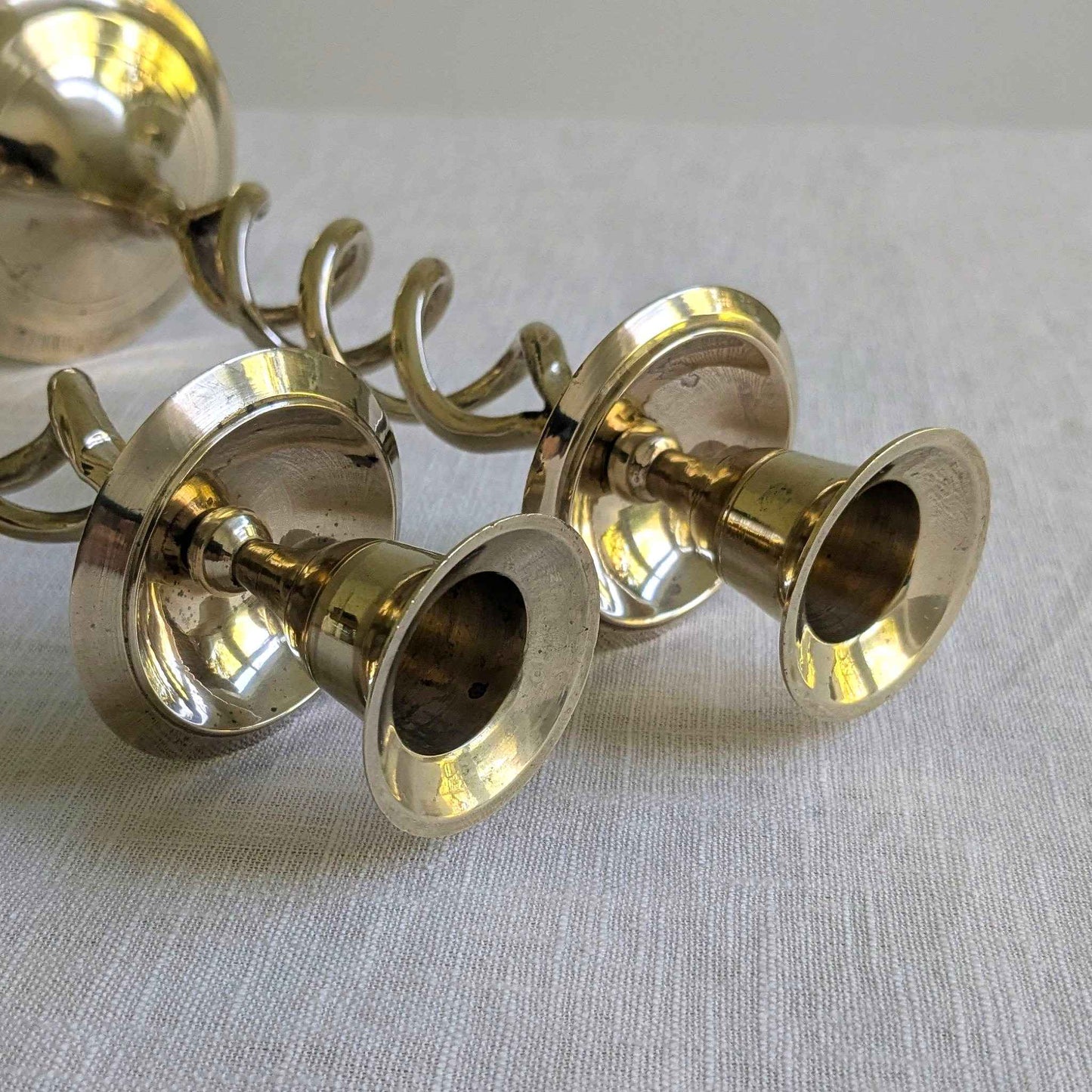 Vintage Brass Twist Candlesticks