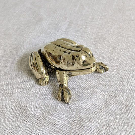 Vintage Brass Frog Ashtray