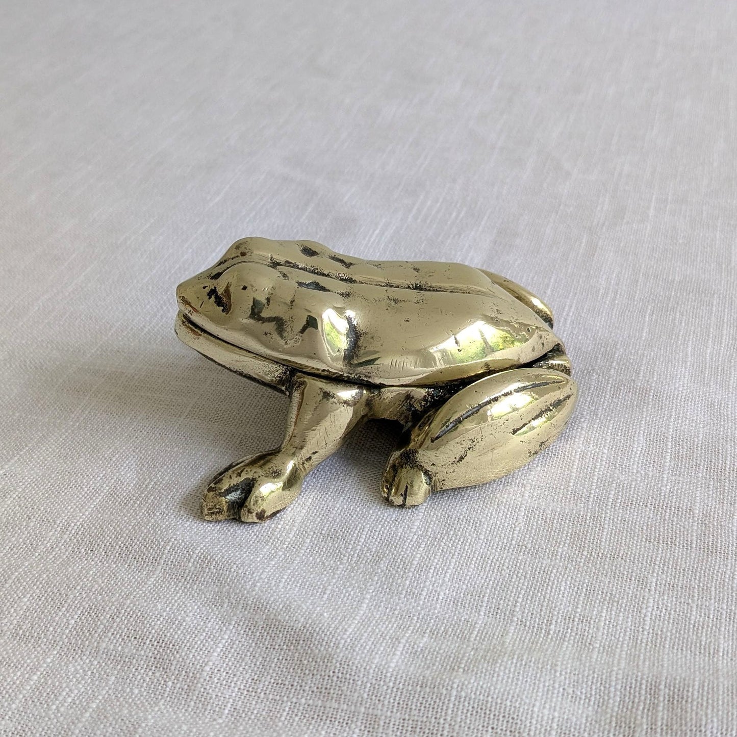 Vintage Brass Frog Ashtray