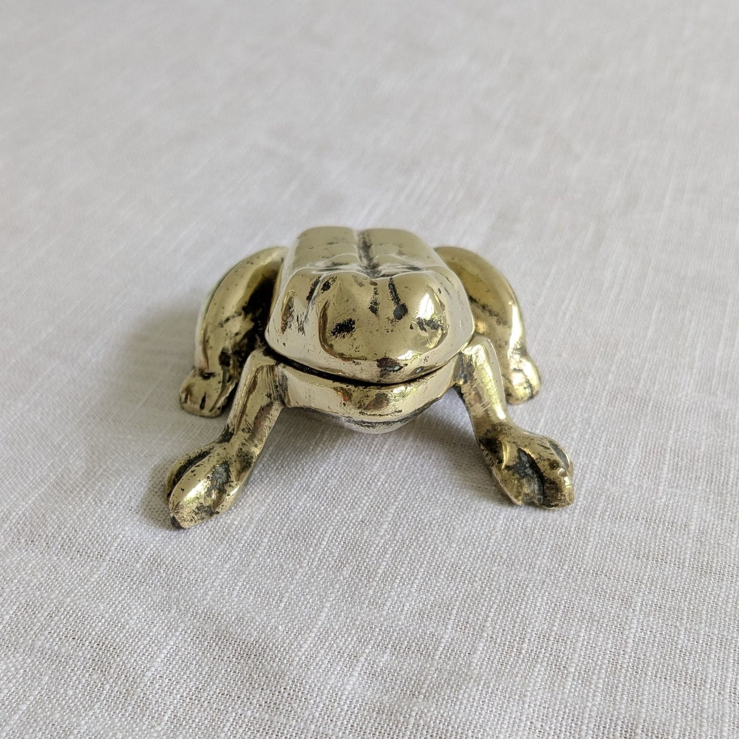 Vintage Brass Frog Ashtray