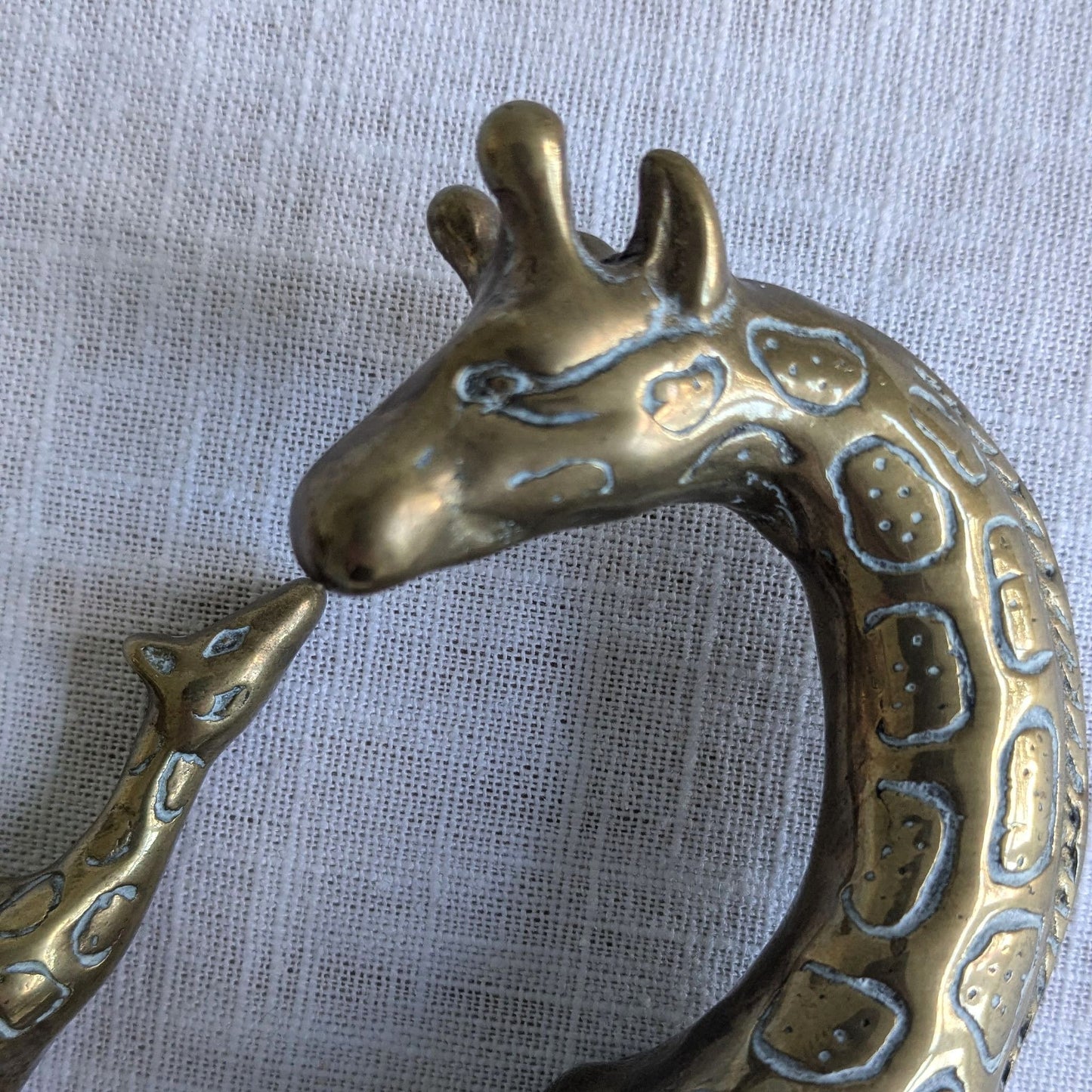 Mother & Baby Brass Giraffes