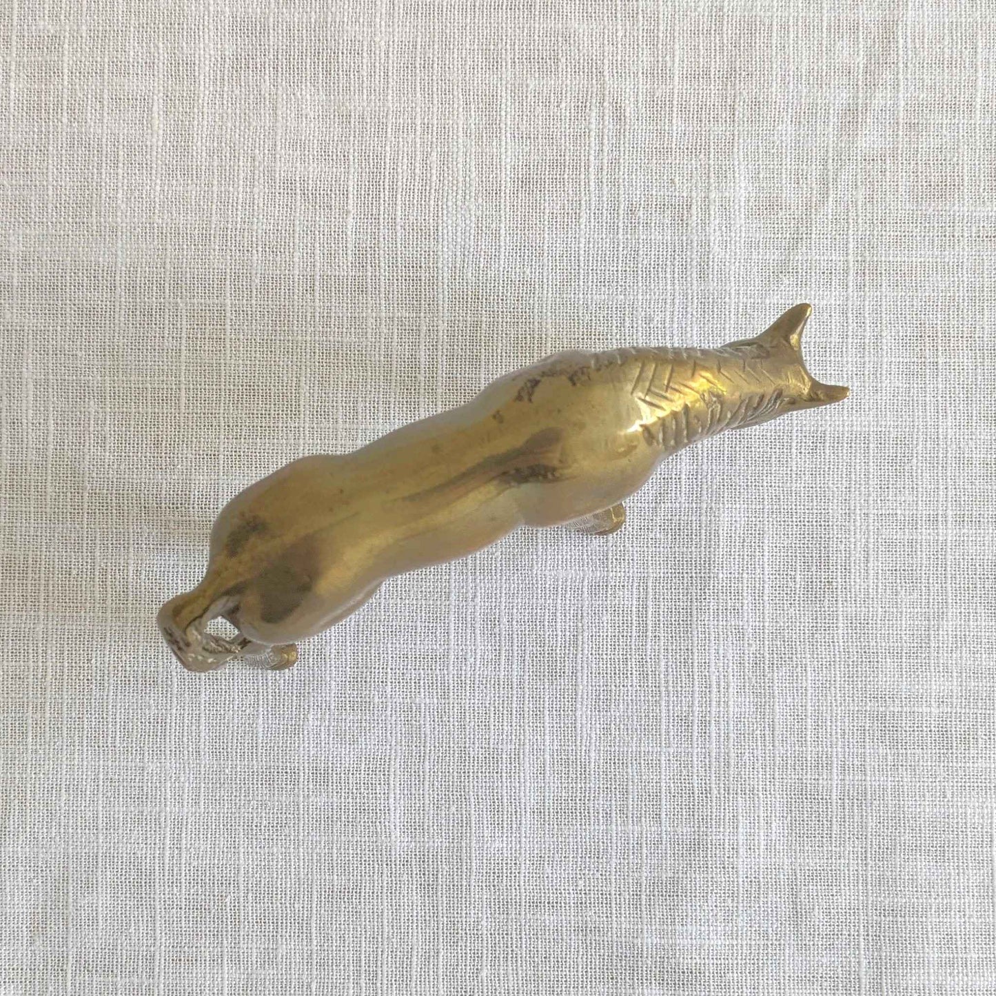 Brass Grazing Horse