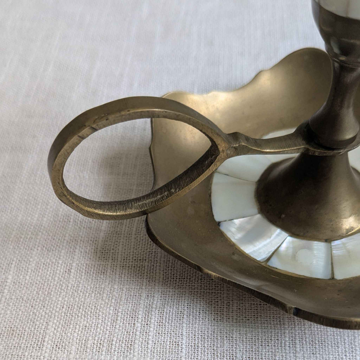 Brass and Mother of Pearl Chamberstick
