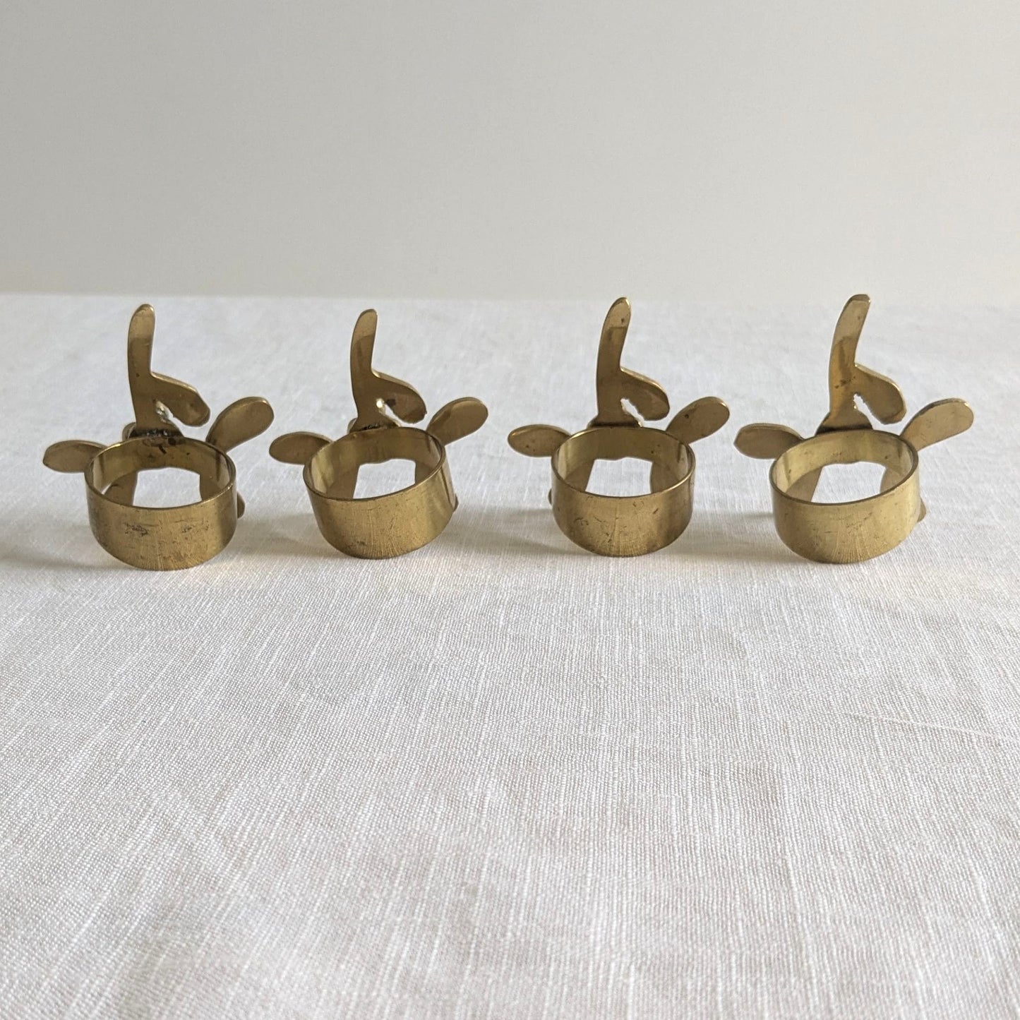 Brass Mistletoe Napkin Rings