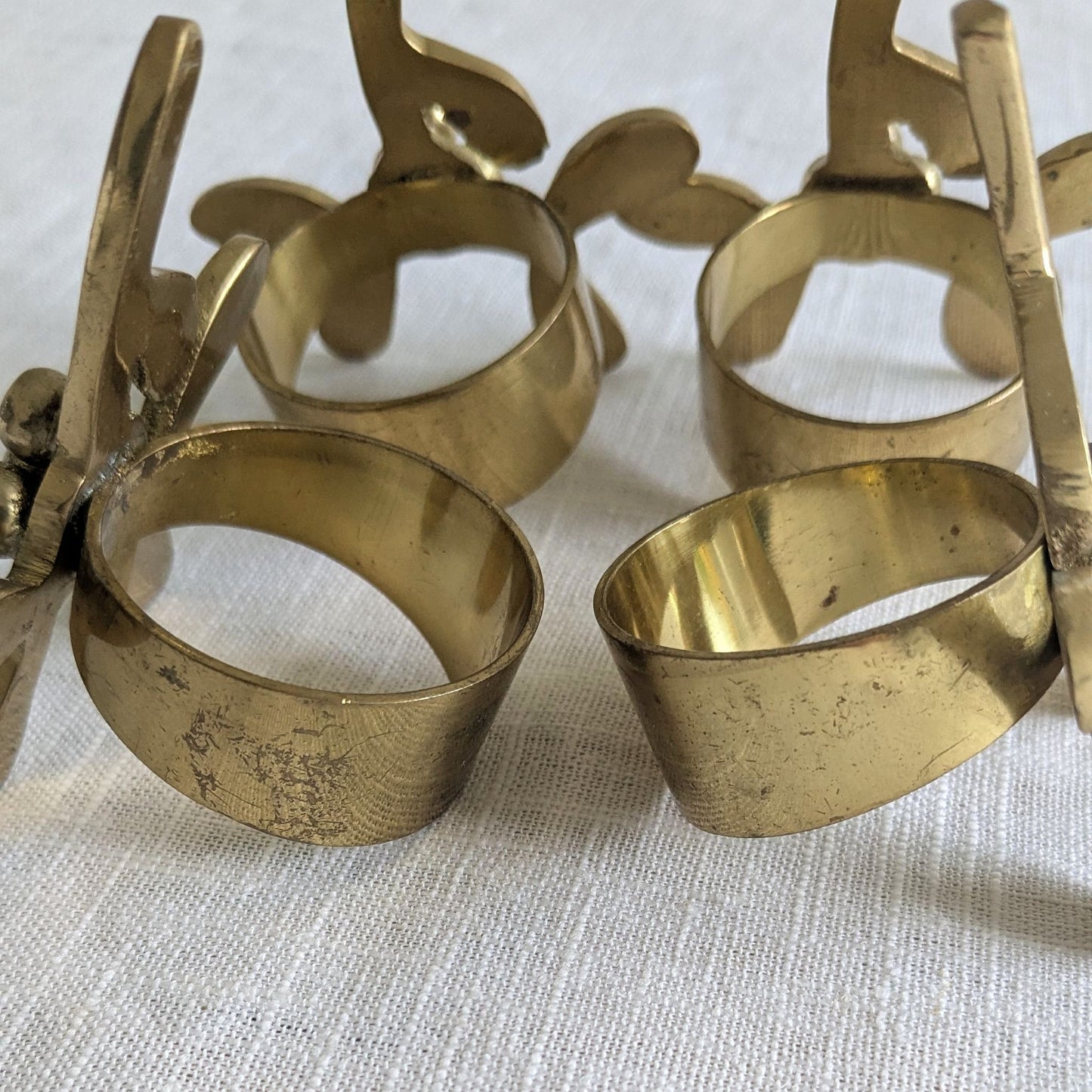Brass Mistletoe Napkin Rings