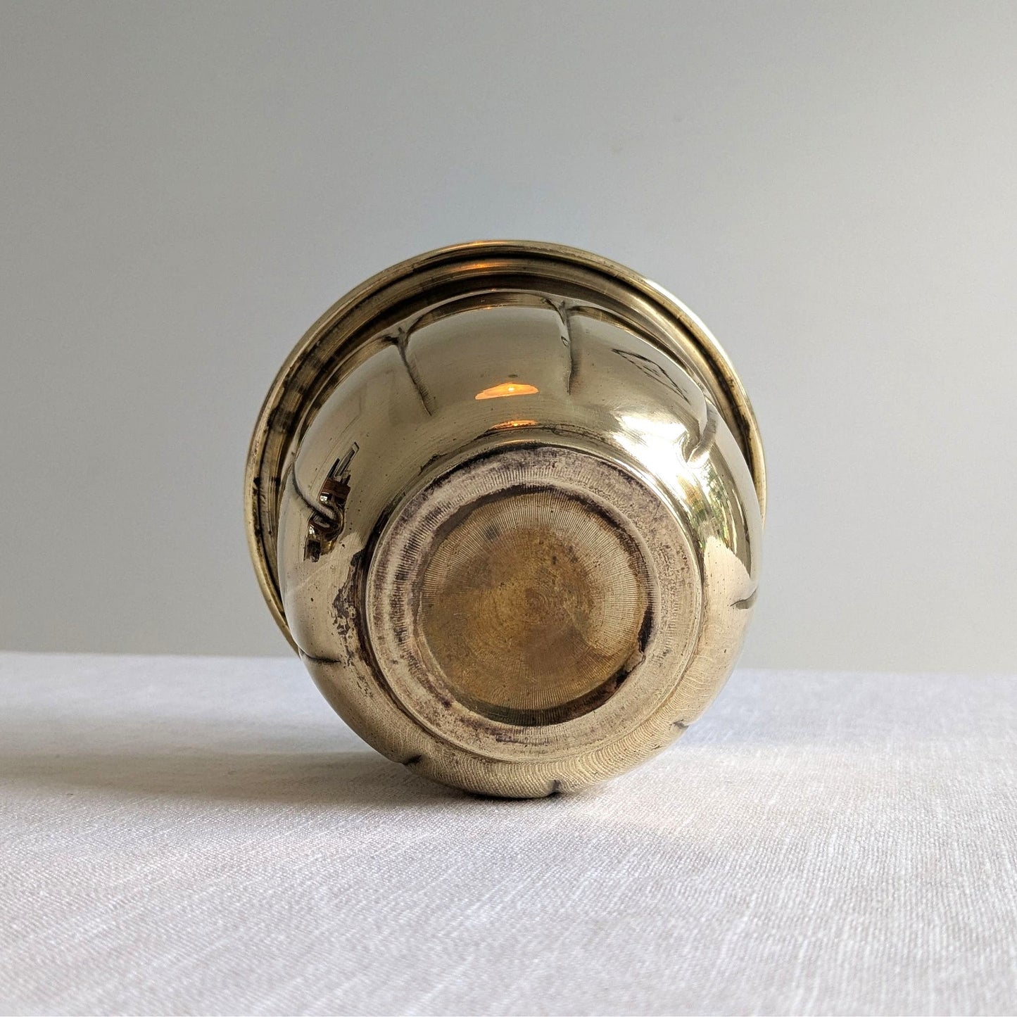 Brass Scalloped Plant Pot