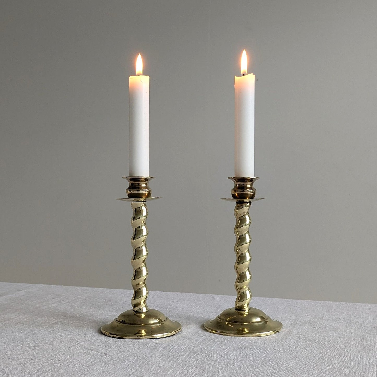 Twist Stem Brass Candlesticks