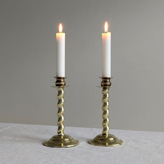 Twist Stem Brass Candlesticks