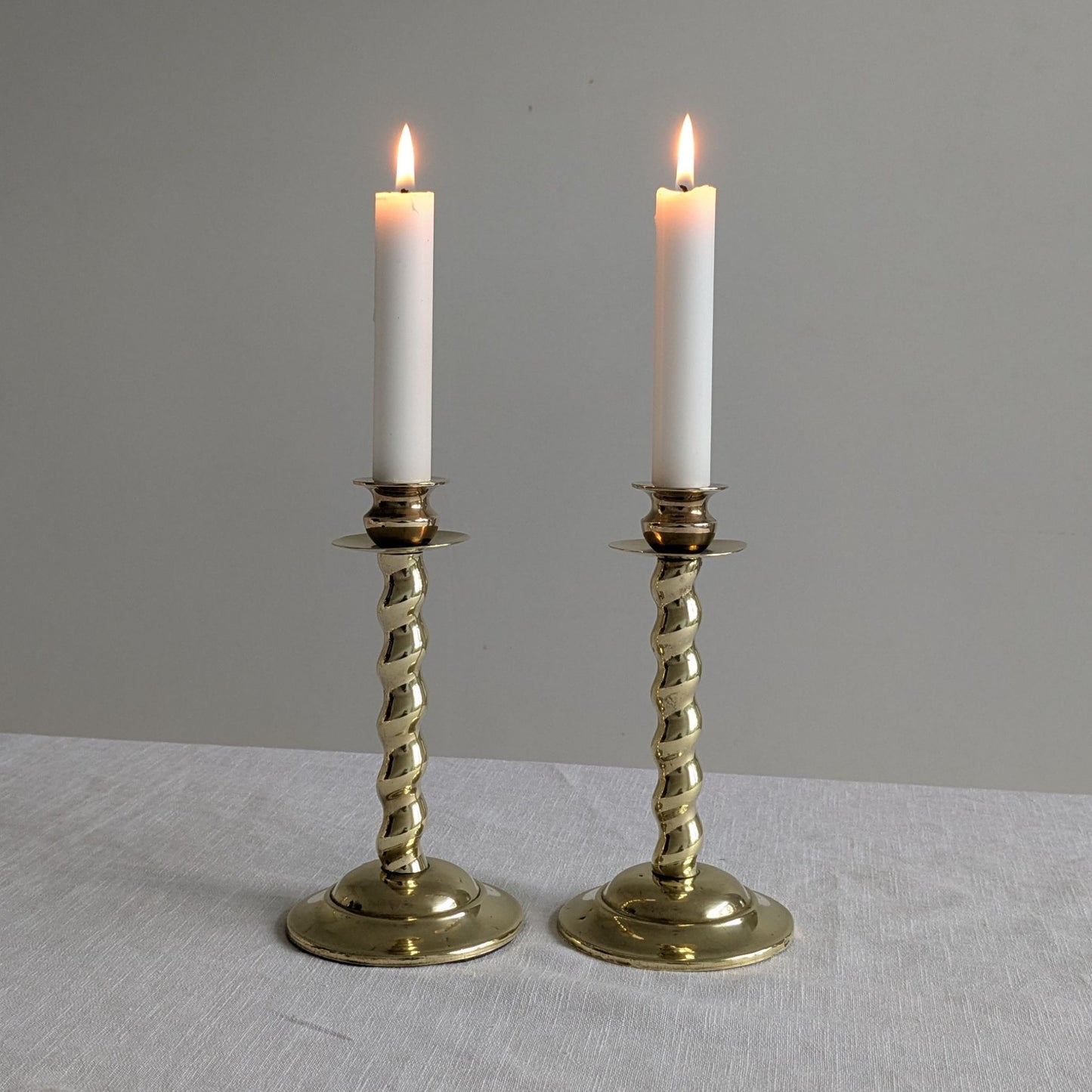 Twist Stem Brass Candlesticks