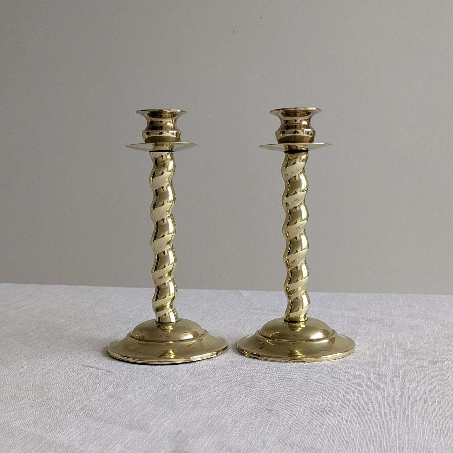 Twist Stem Brass Candlesticks