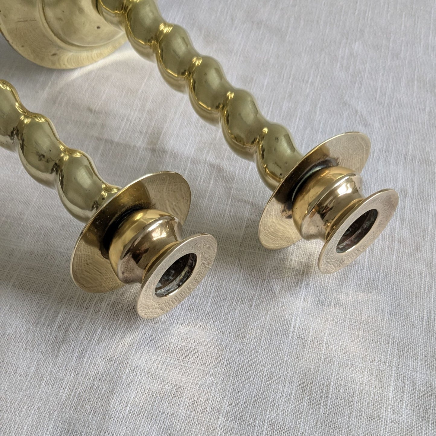 Twist Stem Brass Candlesticks