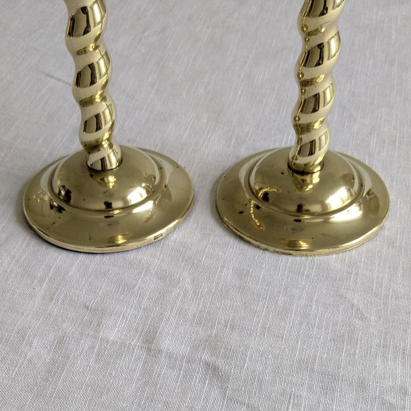 Twist Stem Brass Candlesticks