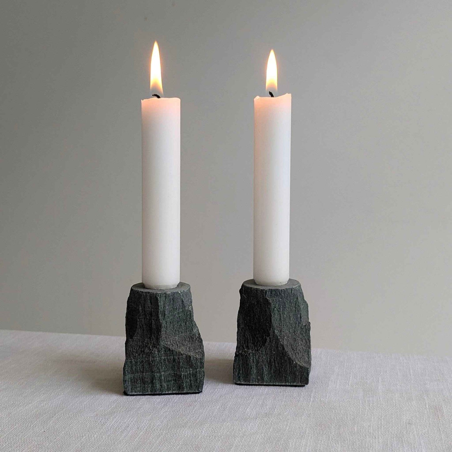 Brutalist Slate Candle Holders