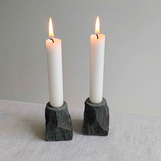 Brutalist Slate Candle Holders