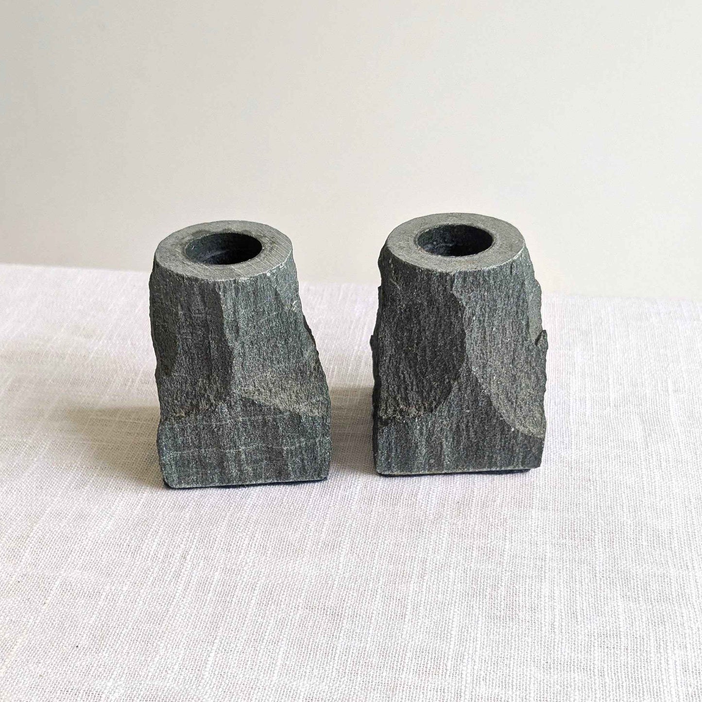 Brutalist Slate Candle Holders