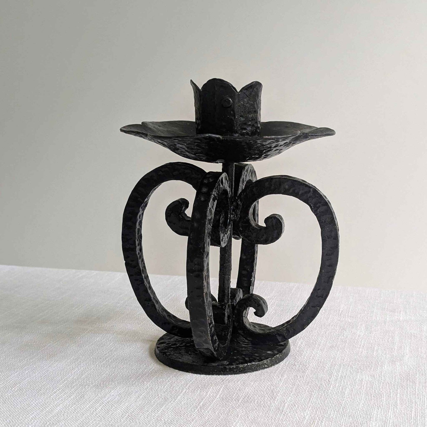 Brutalist Wrought Iron Candlestick
