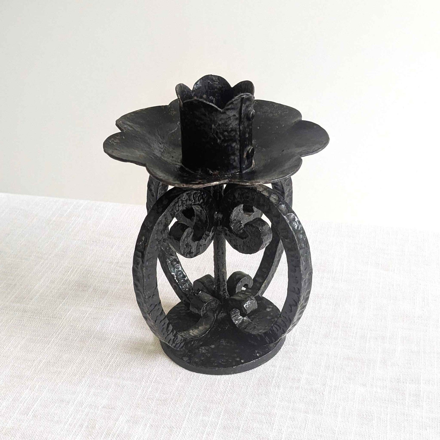 Brutalist Wrought Iron Candlestick