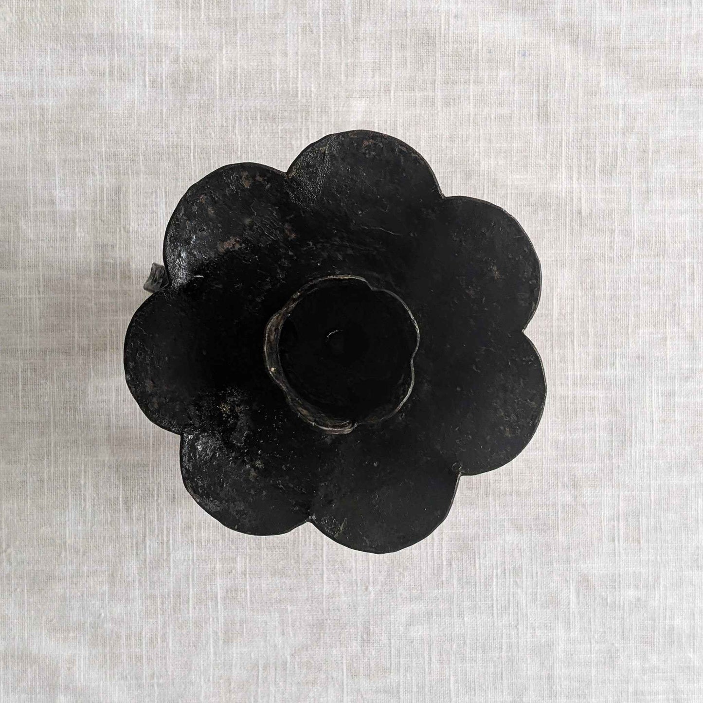 Brutalist Wrought Iron Candlestick