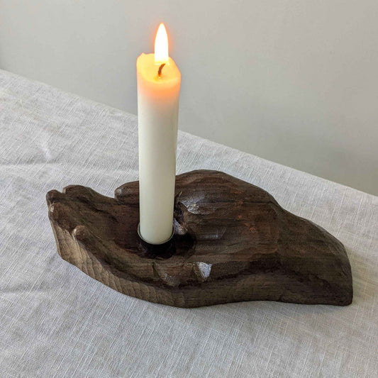 Wooden Hand Candle Holder