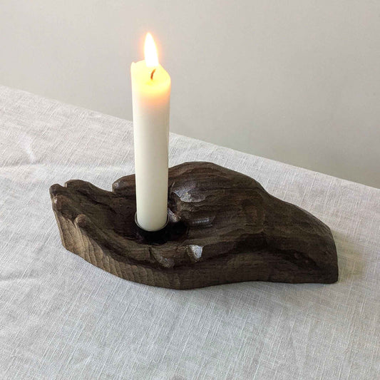 Wooden Hand Candle Holder