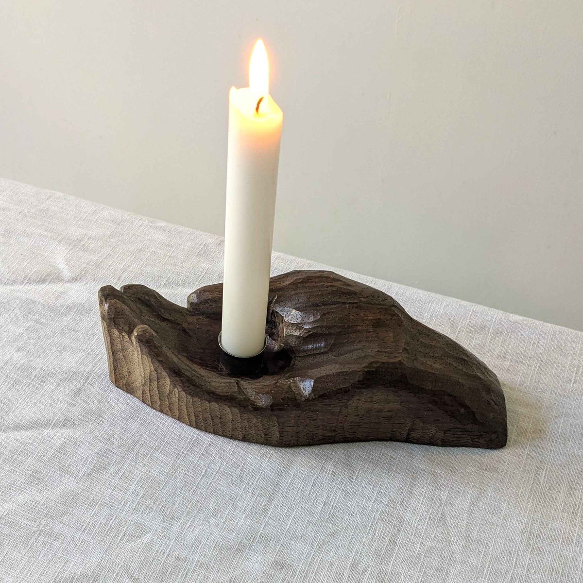 Wooden Hand Candle Holder