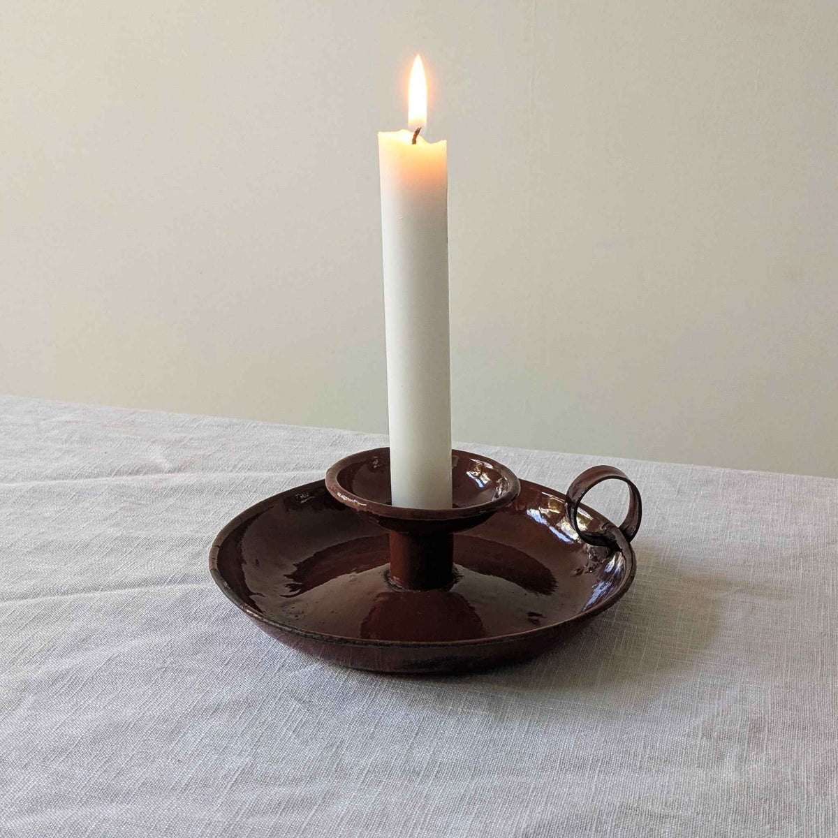 Chestnut Enamel Chamberstick