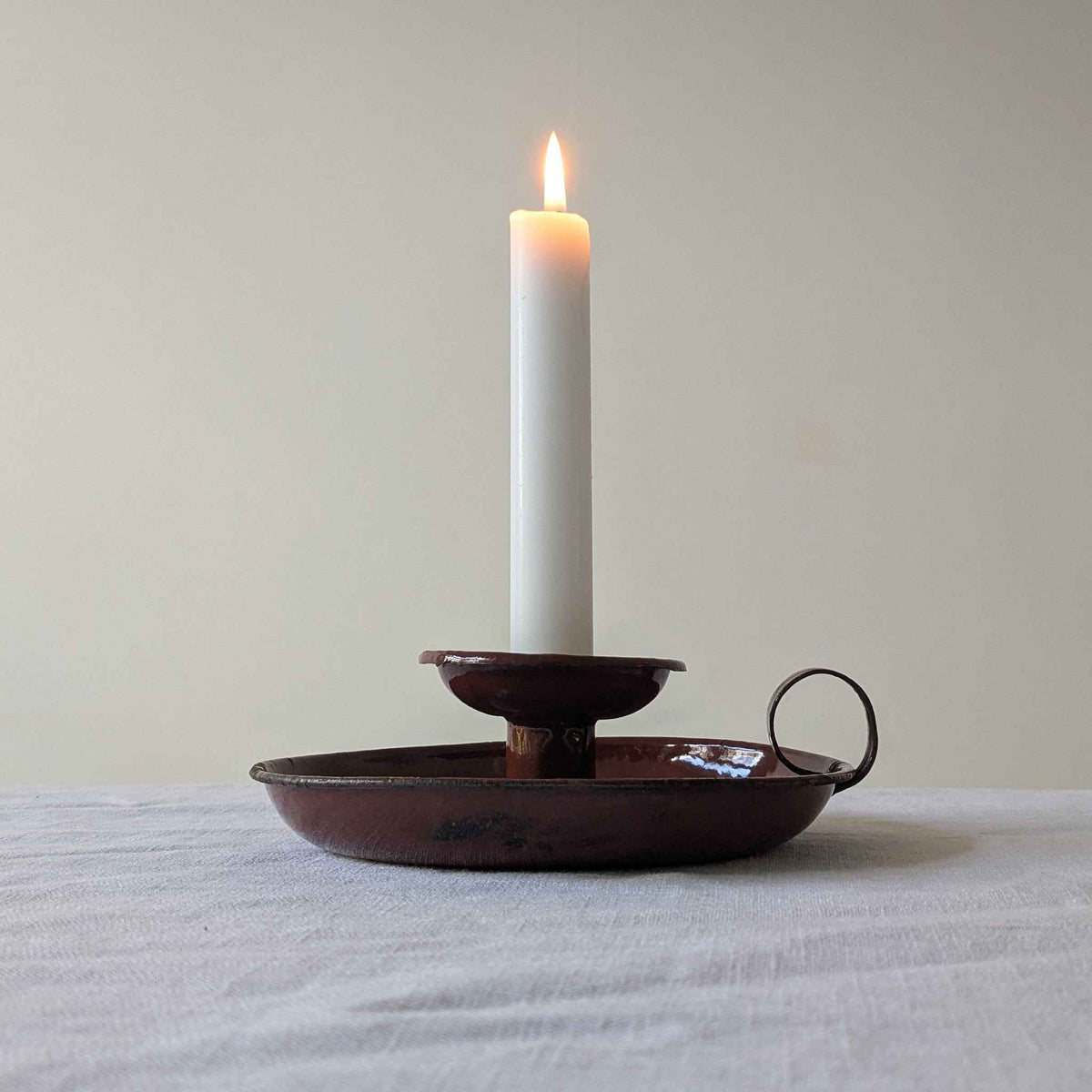 Chestnut Enamel Chamberstick