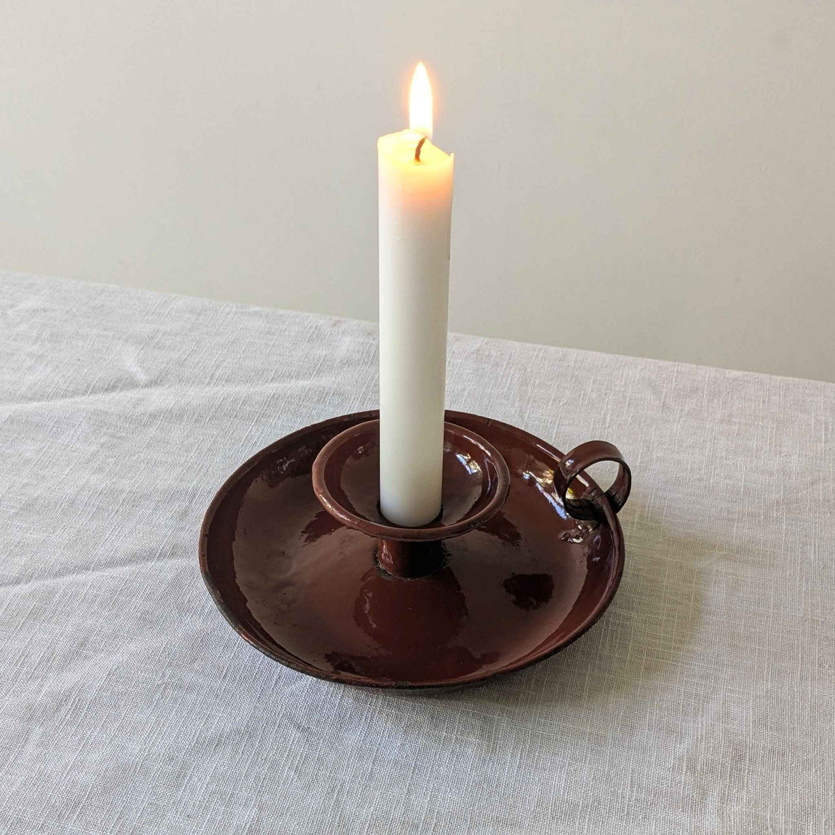 Chestnut Enamel Chamberstick