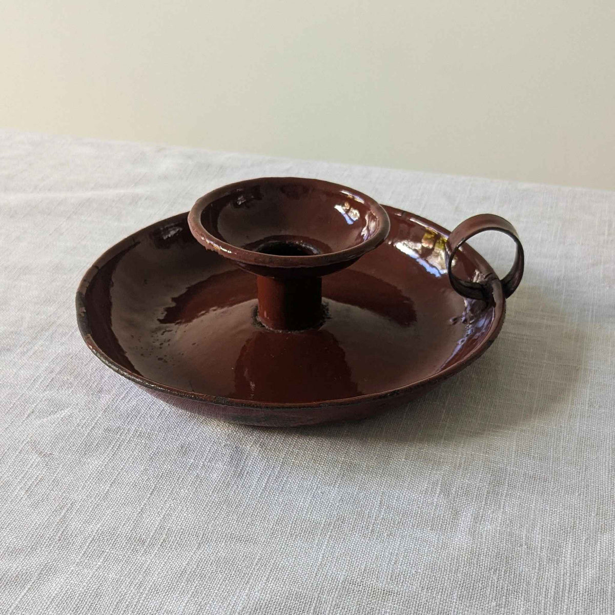 Chestnut Enamel Chamberstick
