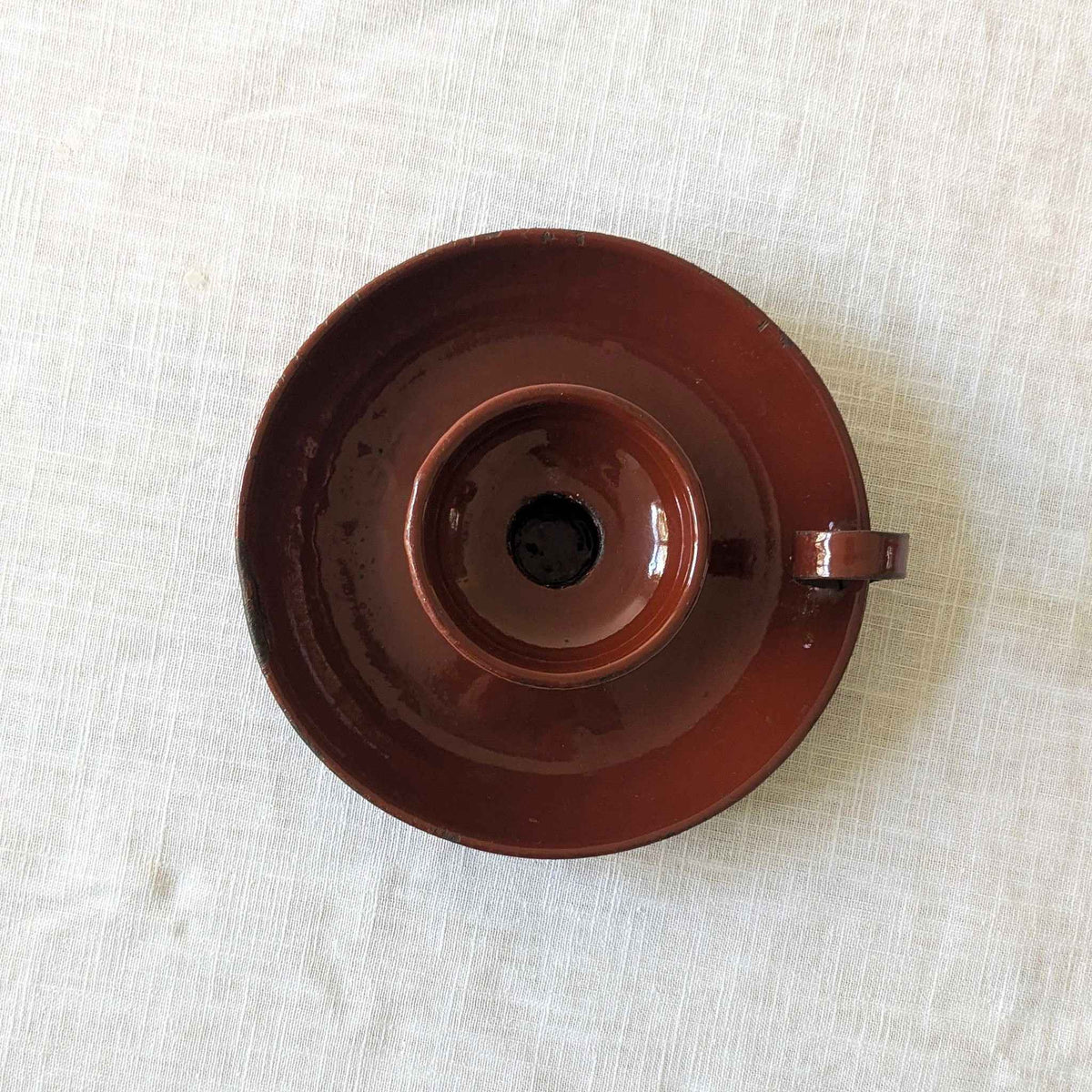 Chestnut Enamel Chamberstick