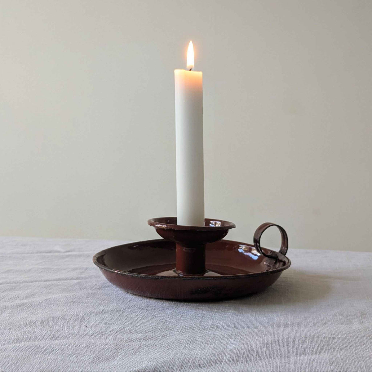 Chestnut Enamel Chamberstick