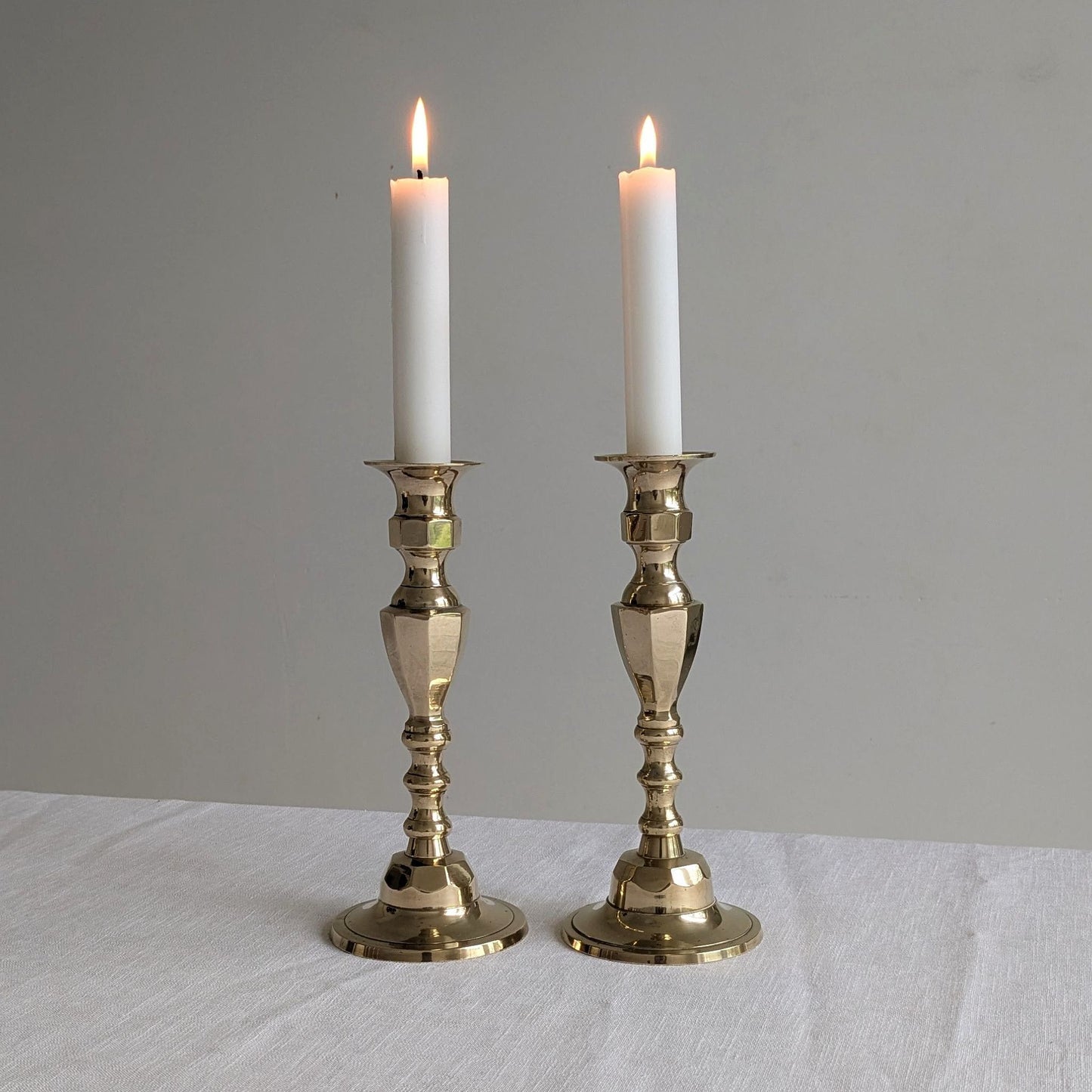 Chunky Brass Candlesticks