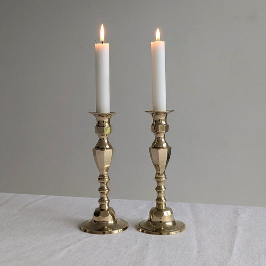 Chunky Brass Candlesticks