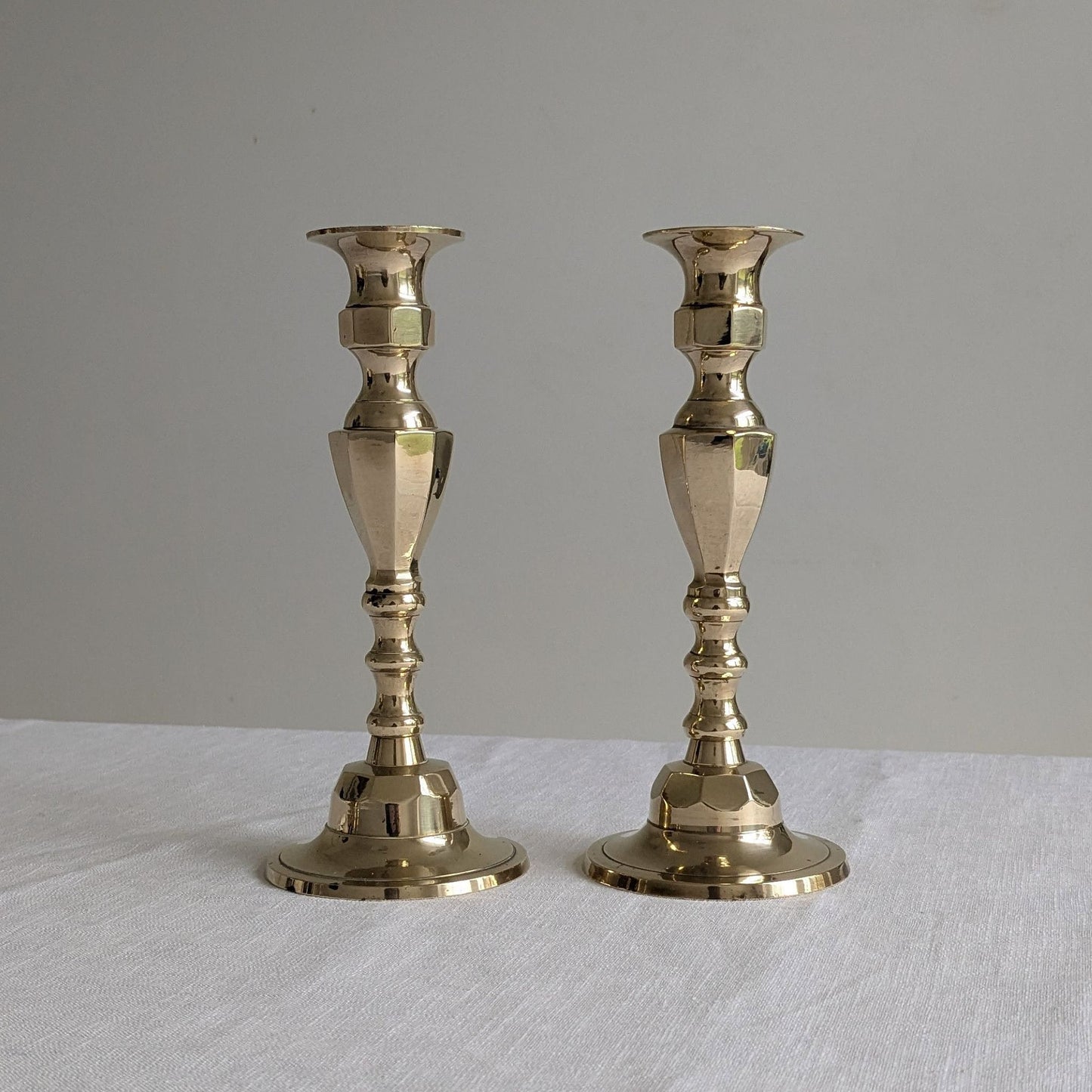 Chunky Brass Candlesticks