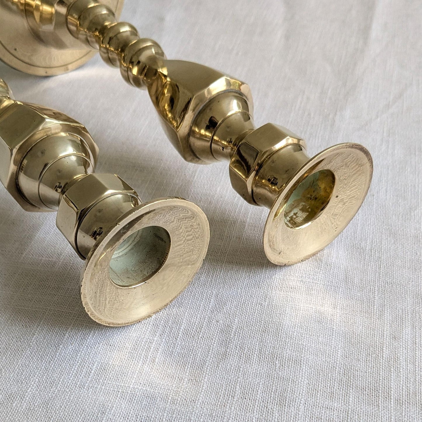 Chunky Brass Candlesticks