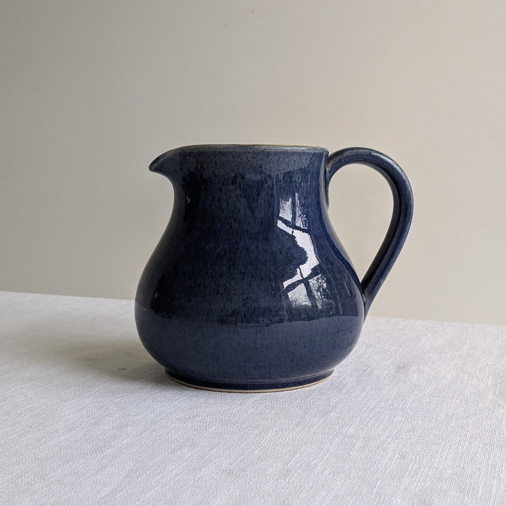 Vintage Denby Bourne Stoneware Jug, Blue Glazed Pitcher – Tiger & Iris