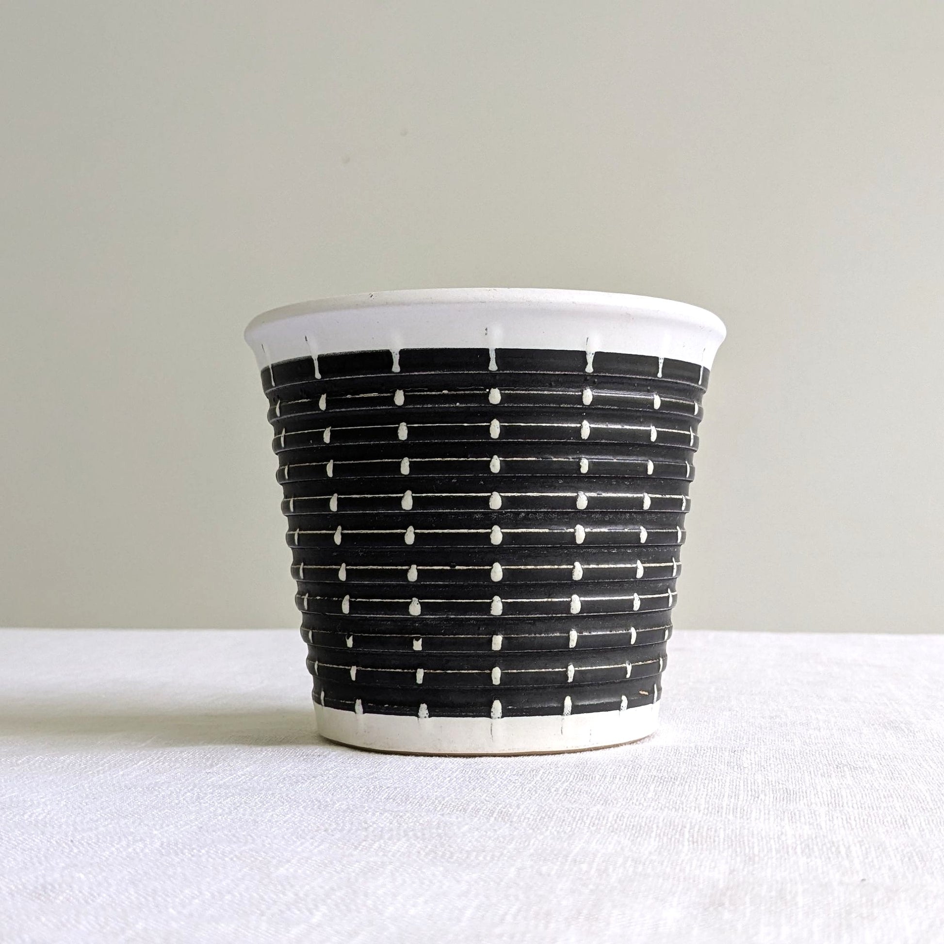 denby plant pots Vintage Denby Burlington Plant Pot, Black & White, 1950s – Tiger & Iris