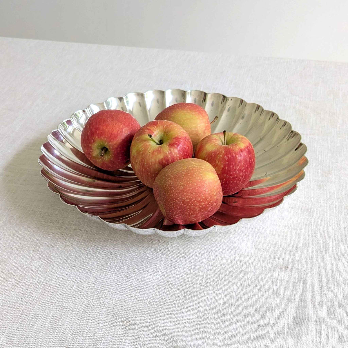 Scalloped Silver Plate Dish