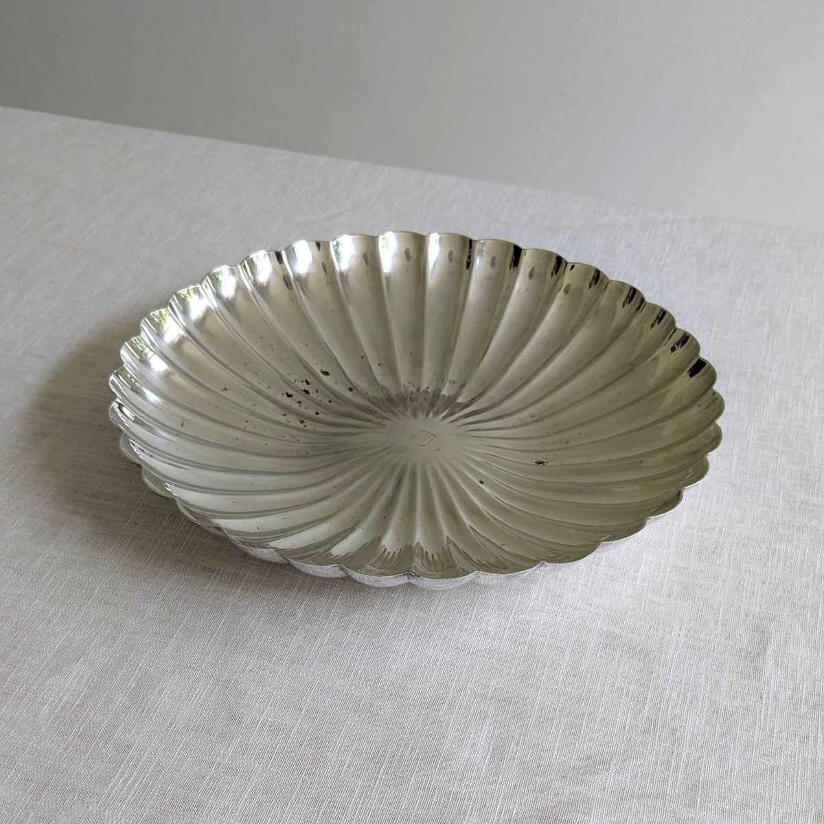 Scalloped Silver Plate Dish