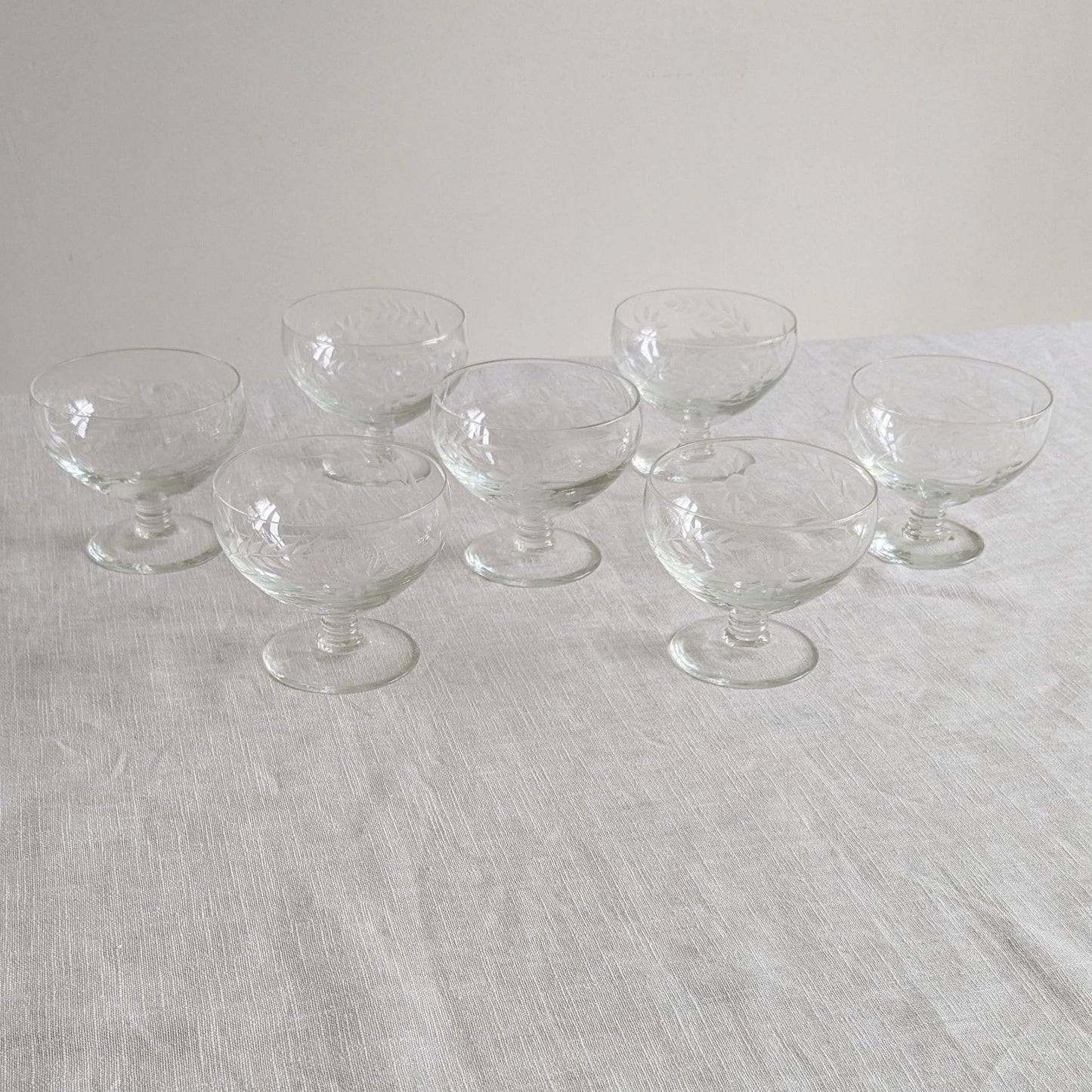 Set of 7 Coupe Glasses