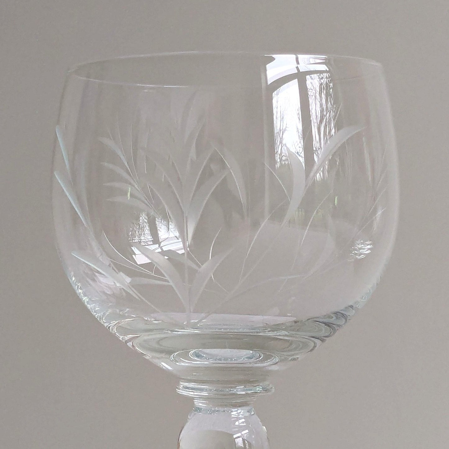 Etched Hock Wine Glasses