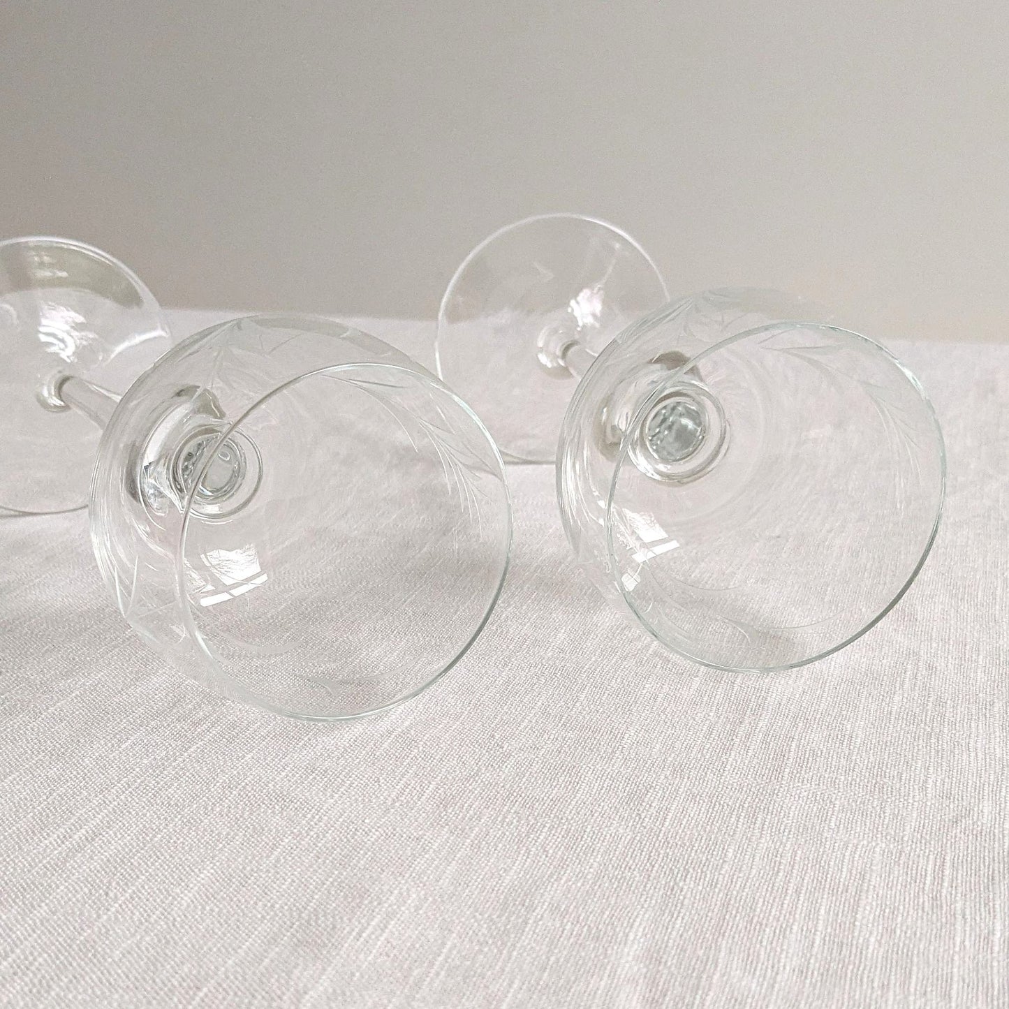 Etched Hock Wine Glasses