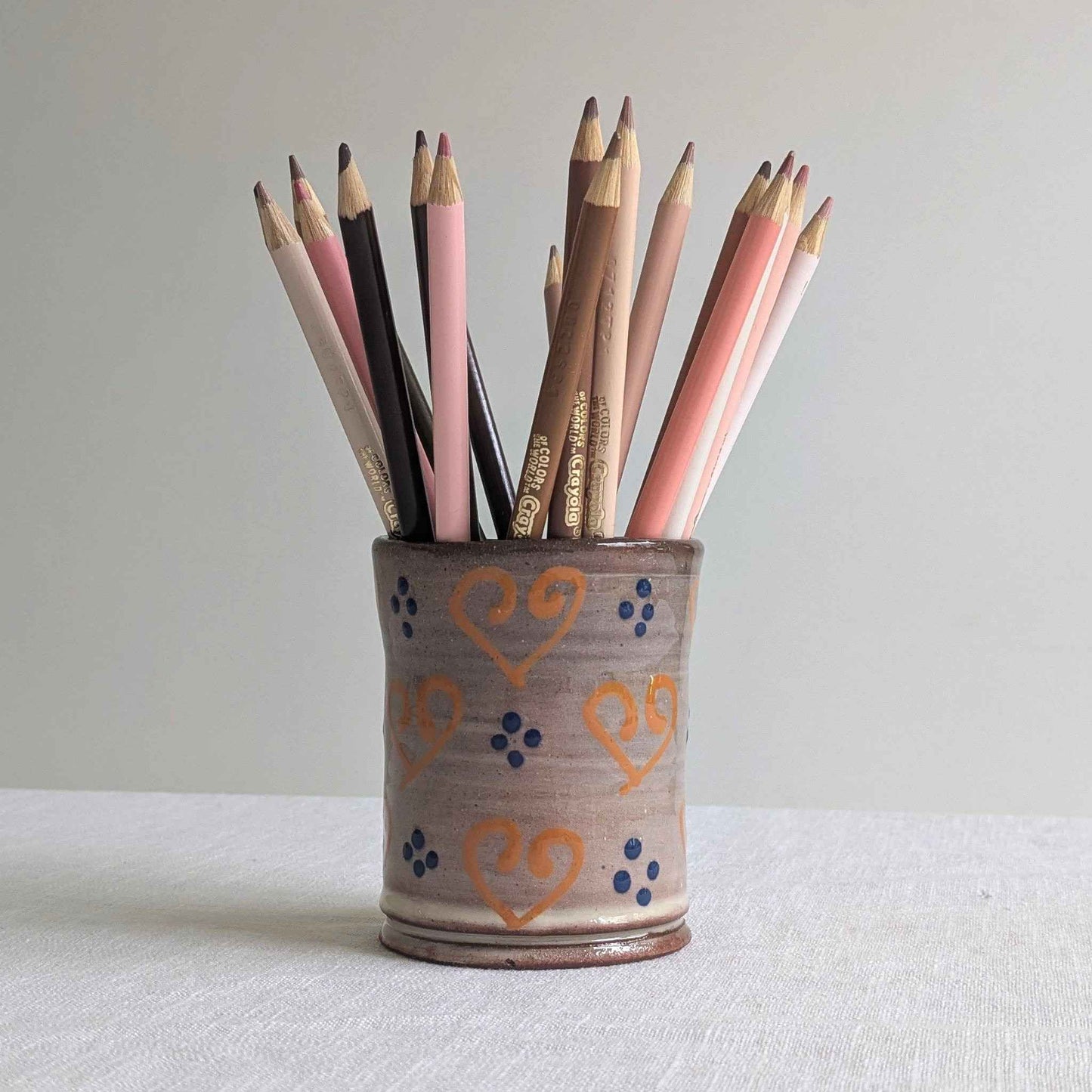 Heart Motif Pen Pot
