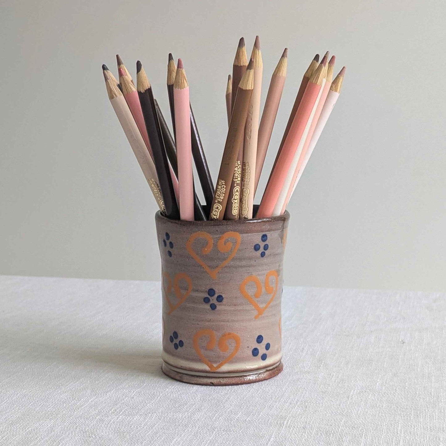 Heart Motif Pen Pot