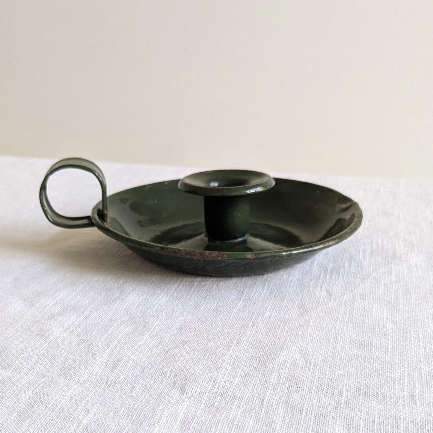 Green Enamel Chamberstick