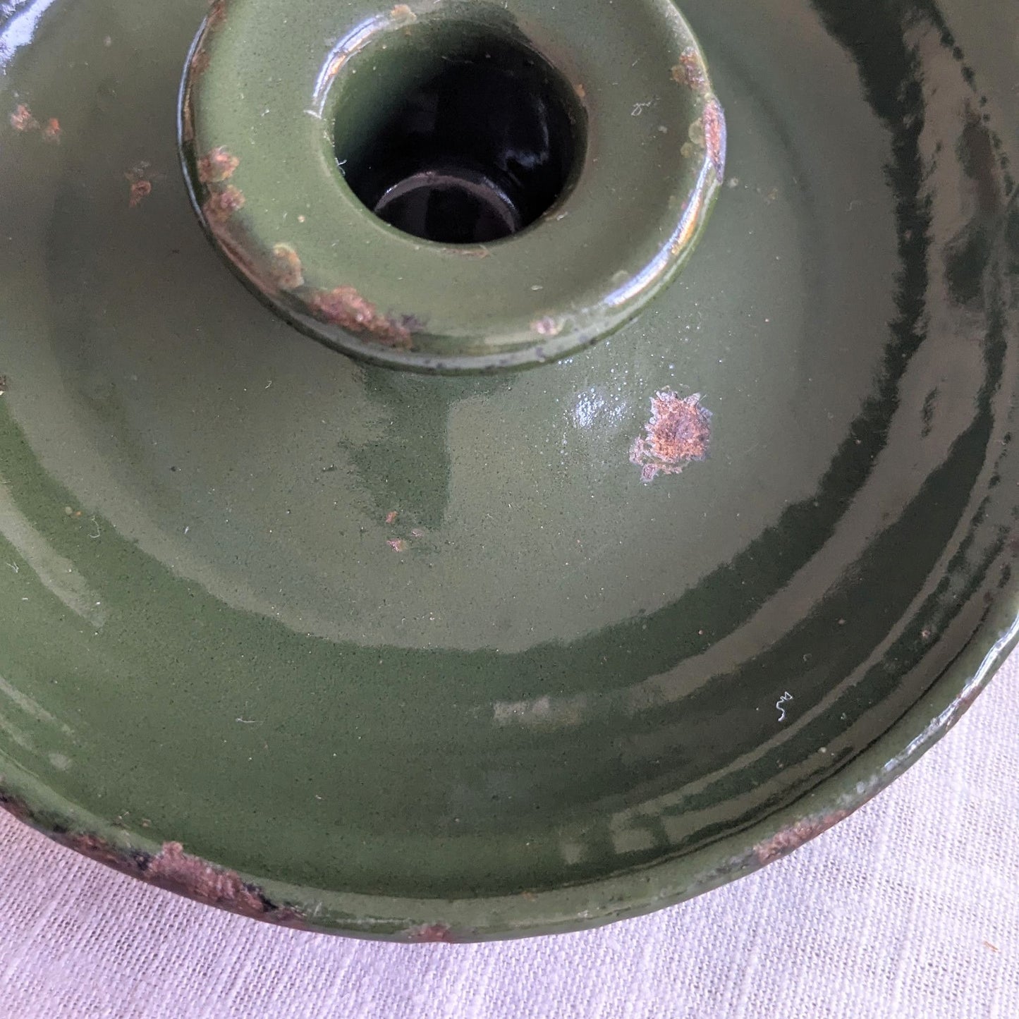 Green Enamel Chamberstick
