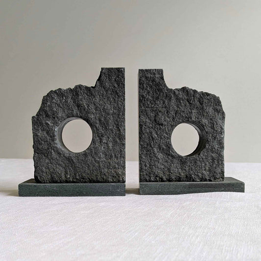 Brutalist Slate Bookends