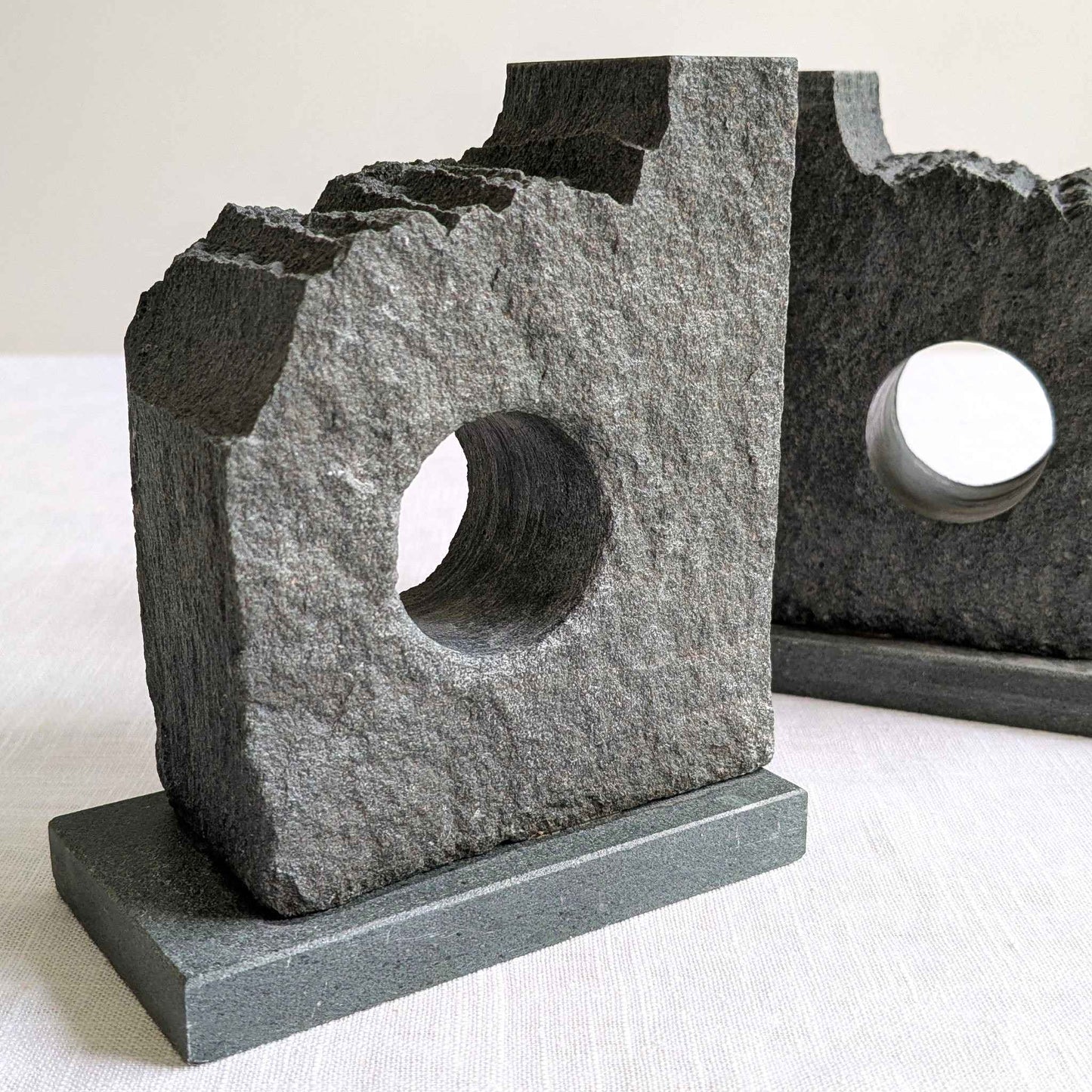 Brutalist Slate Bookends