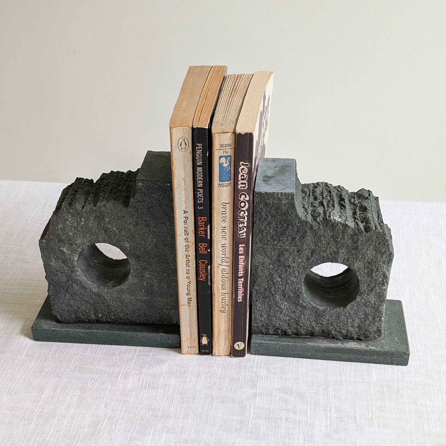 Brutalist Slate Bookends